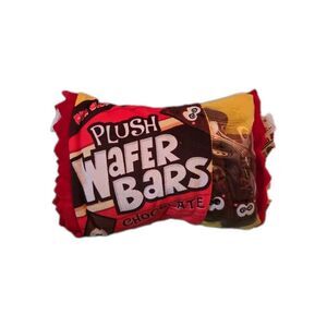 Good Stuff Plush Candy Wafer Bars 3 Removable Chocolate Bars Zips 6.5" × 4.5"